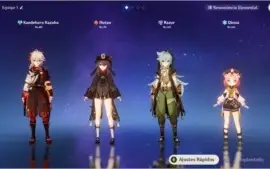 Ar 47 Kazuha, Hutao, Keqing, Jean e Qiqi