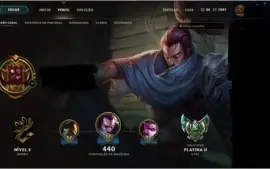 Conta platina 4,63 skin,127 champions,borda mde ouro