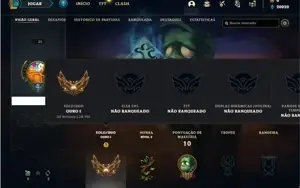 Conta ouro 1 com 22 Champs e 3 Skins + 10 Fragmentos