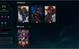Conta Lol Platina 4 / 3 Skins Ultimate / 73 Skins
