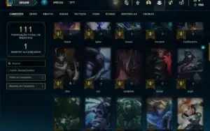 Platina 4 com 70 Champs e 12 Skins + 25 Espolios