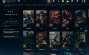 Platina 4 com 70 Champs e 12 Skins + 25 Espolios
