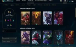 CONTA PLATINA 3,  45 SKINS,  112 CHAMPS!