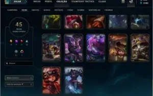 CONTA PLATINA 3,  45 SKINS,  112 CHAMPS!