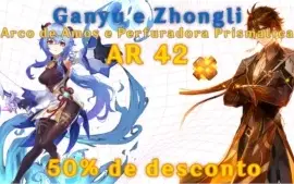 Ganyu e Zhongli + perfuradora prismatica e amos