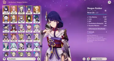 Conta Genshin Impact | Raiden + Yae Miko + Qiqi | Entrega Au