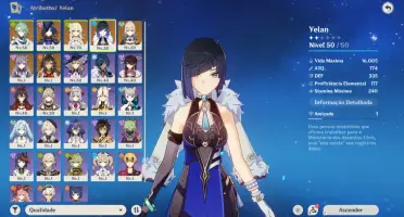 Conta Genshin Impact | Baizhu + Yelan + Clorinde