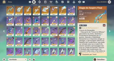 Conta Genshin Impact com 16 5* e vários 4* com constelações