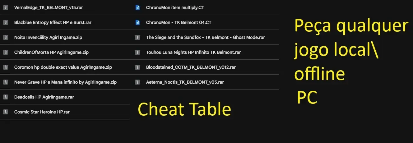 Várias Cheat Tables