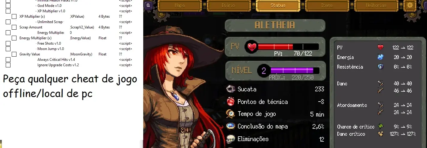 Cheats tables Gestalt: Steam & Cinder