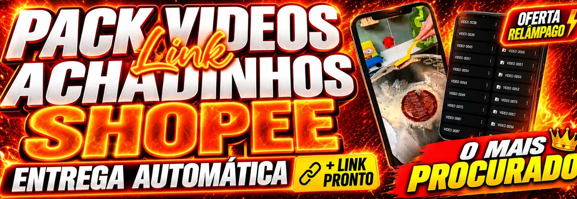 PACK VÍDEOS DE ACHADINHOS SHOPEE + LINKS ENTREGA RAPIDA