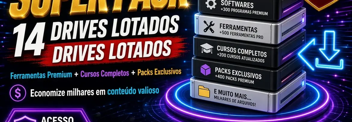 Super Pack Com 14 Drives Lotados De Ferramentas, Cursos Etc