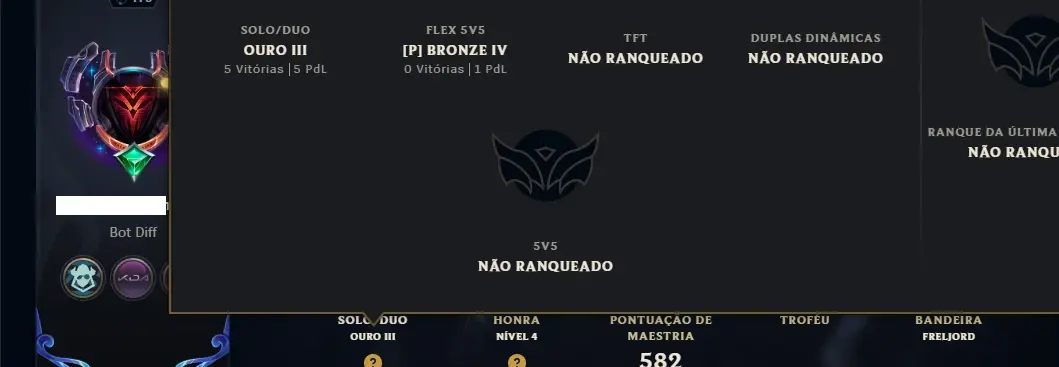 Ouro 3 com TODOS os Champs e 150 Skins ( JG / ADC )