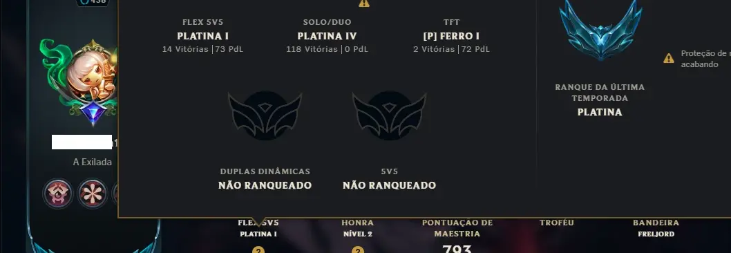 Platina 4 com TODOS os Champs e 264 Skins +16 Vitoriosas