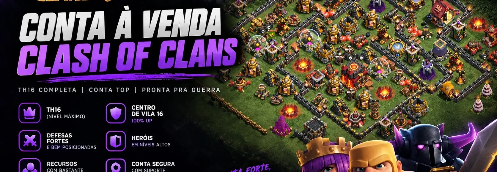 Conta de Clash Of Clans e Clash Royale