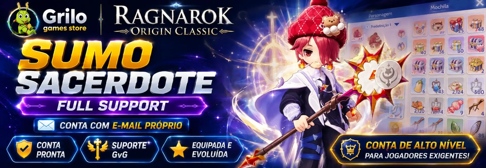 Ragnarok Origin Classic | Sumo Sacerdote LV99 | América