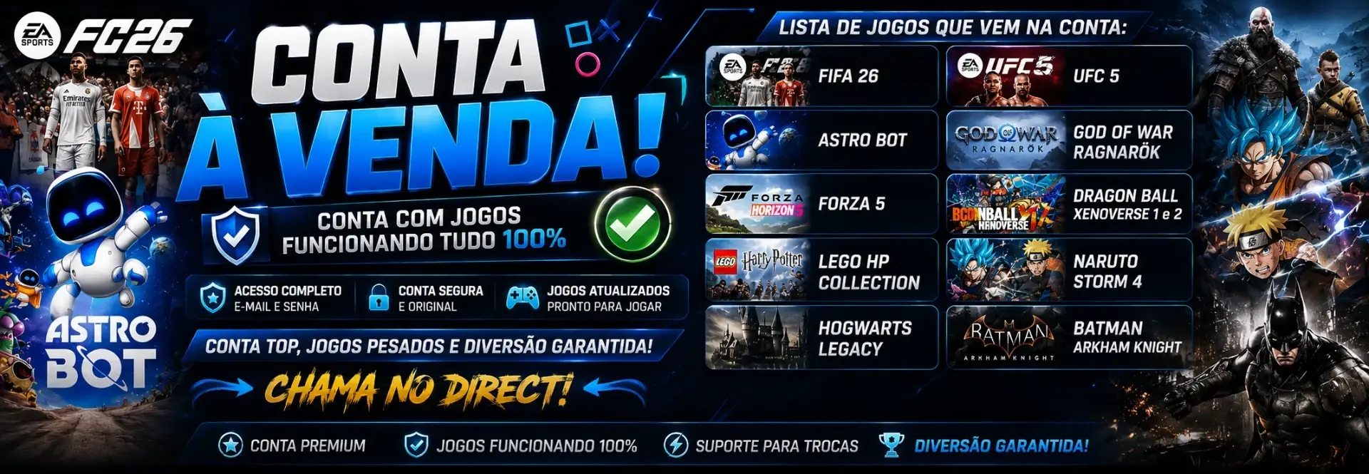 Conta Com Varios Jogos Ps5 E Ps4