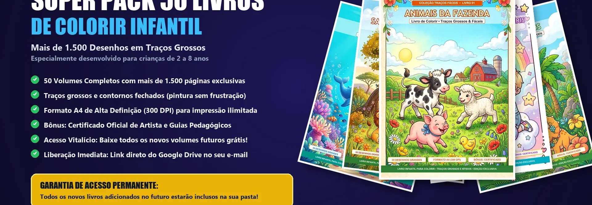 Kit 50 livros em PDF para colorir