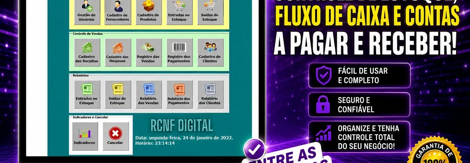 Controle De Estoque, Fluxo De Caixa, Contas A Pagar Receber