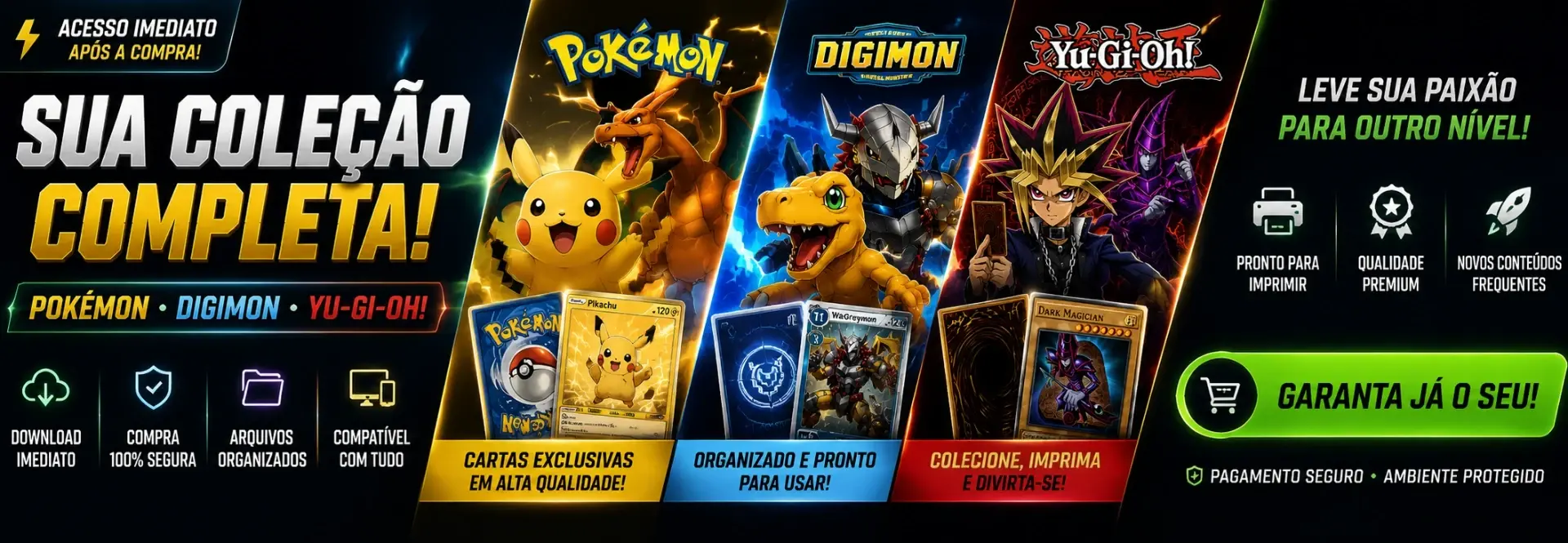 + de 10.000 Cartas Pokémon, Digimon e Yu-Gi-Oh!