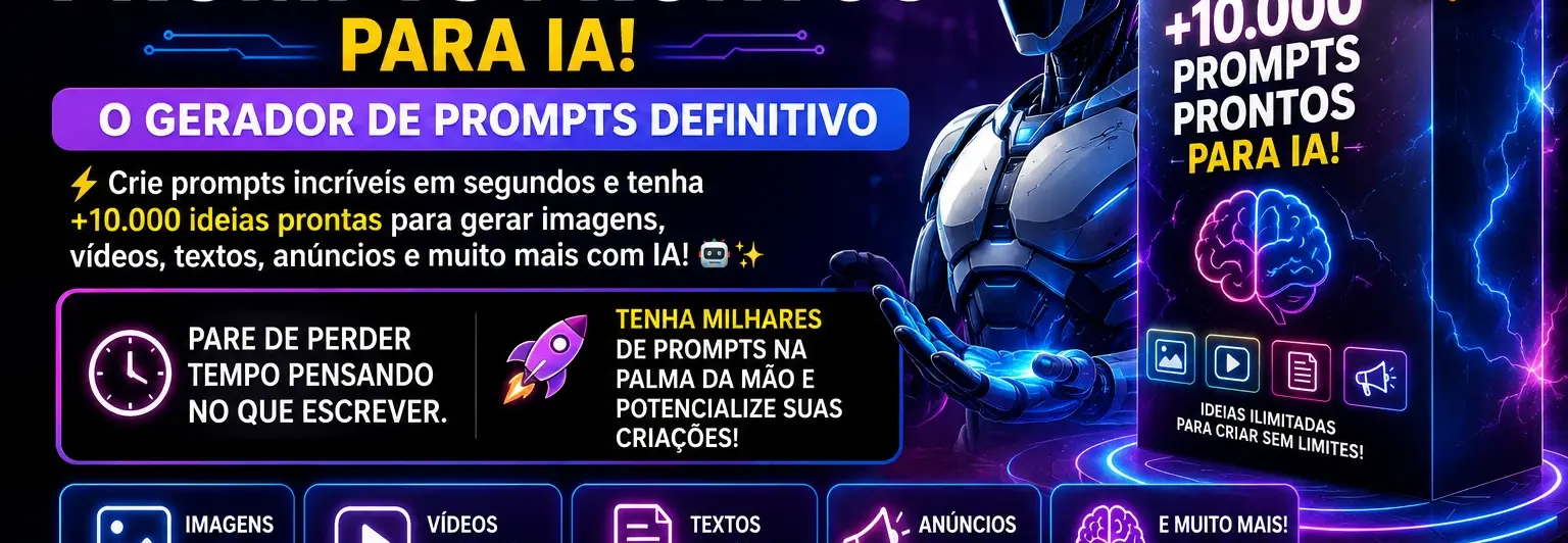 🚀 +10.000 Prompts Prontos Para Ia!