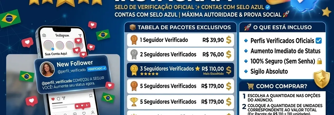 💎 Instagram – Seguidor Verificado (Selo Azul ✔️)