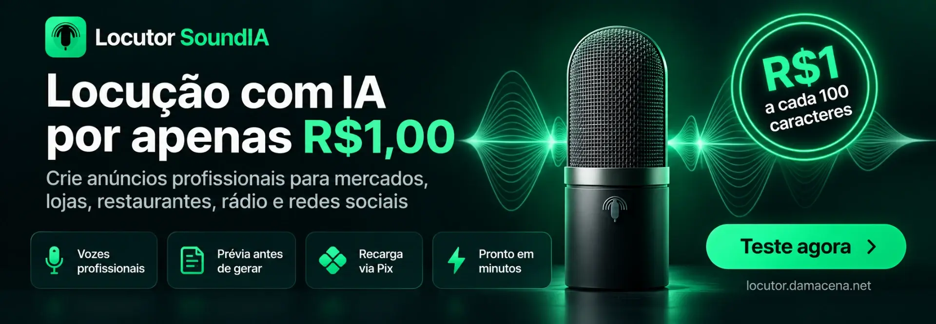 Locução Profissional para Vender Mais com a SoundIA!