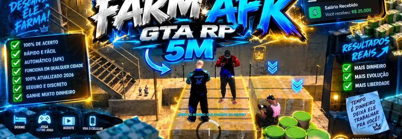 🔥 Gta Rp Fivem | Farm Afk Automático 2026 | 100% Atualizado