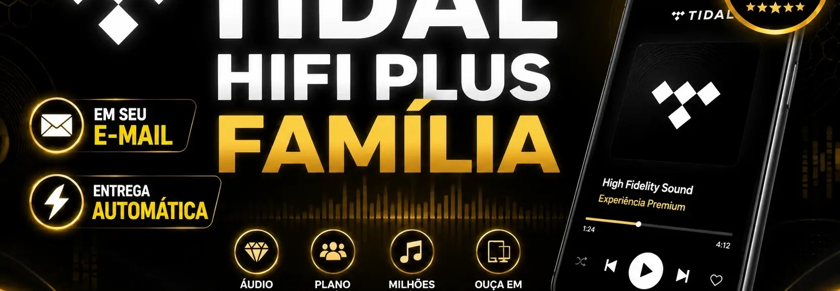 Tidal Hifi Plus Família | 30 Dias | Em Seu E-Mail
