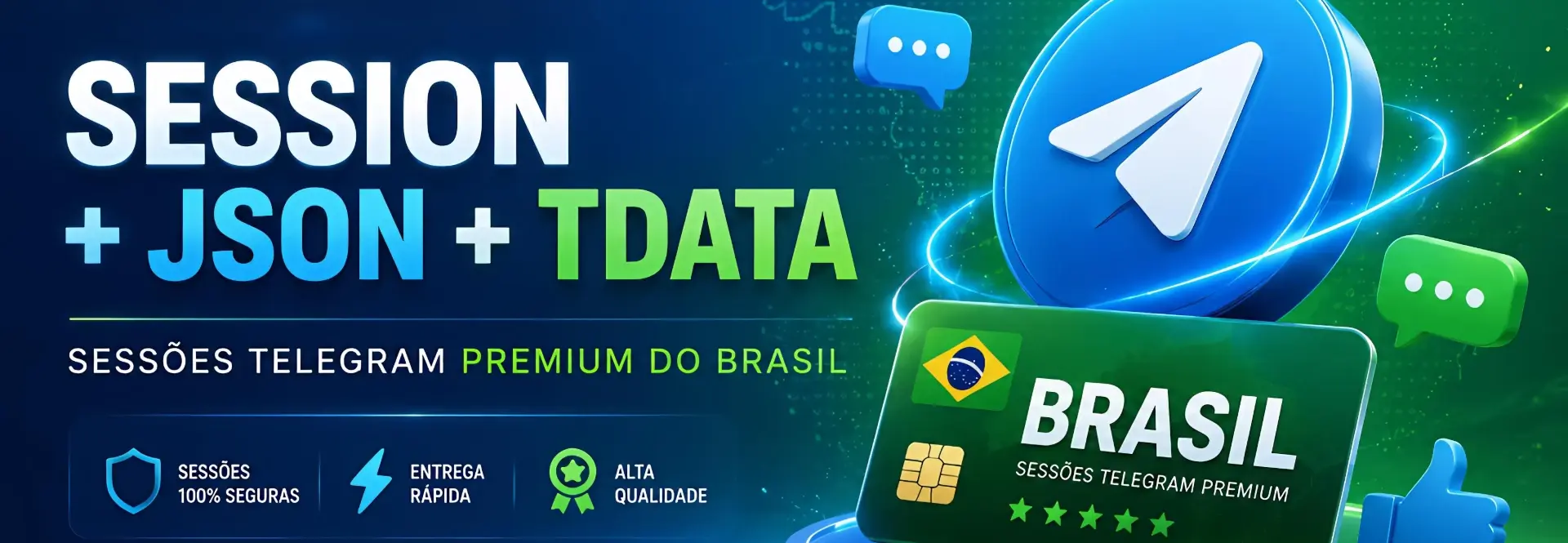 📦10 Contas de Telegram (Session+JSON+TData)