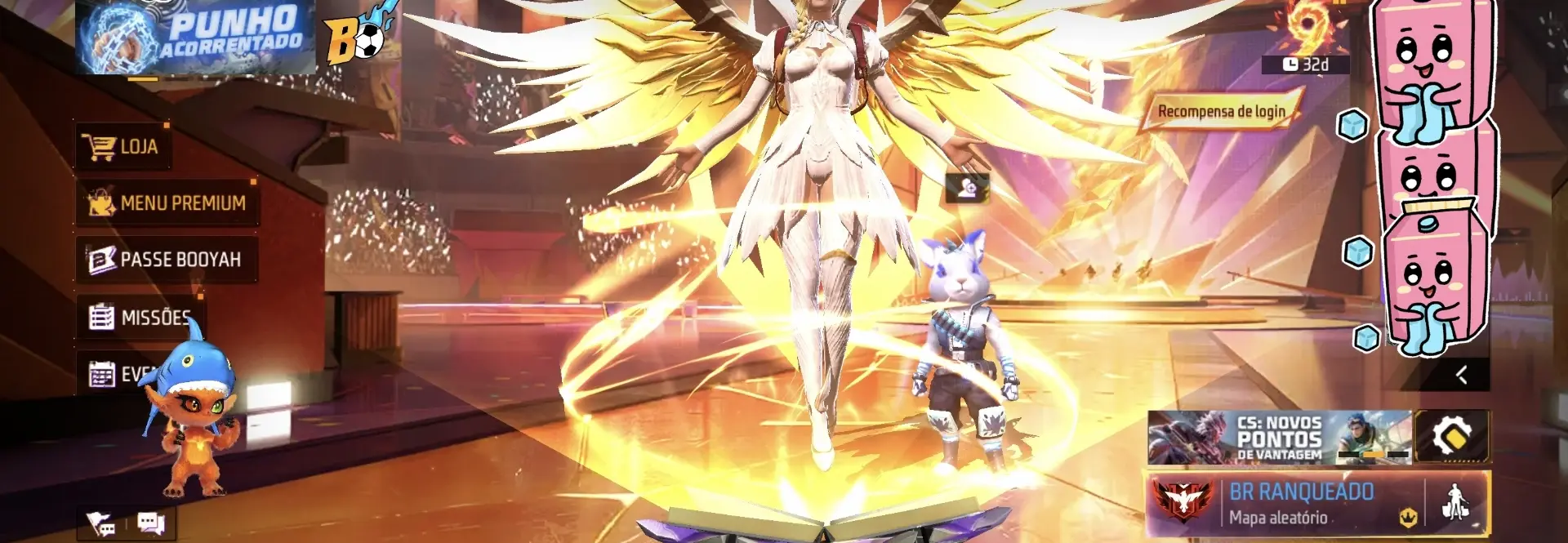 👑 CONTA FF ANTIGA LVL 65 | FOCO PRINCIPAL ROUPAS FEMININAS