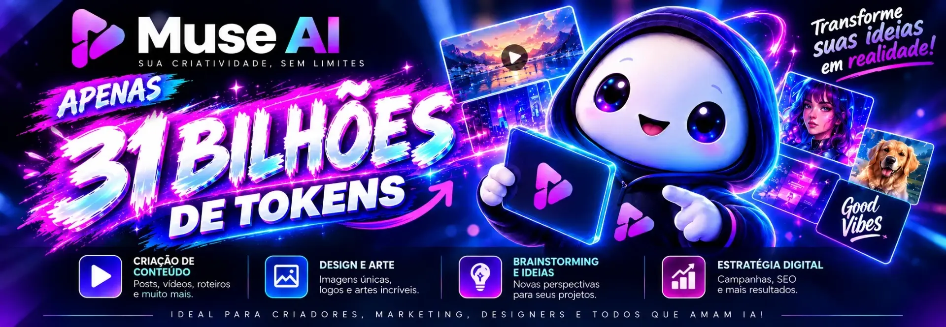 Muse Ai - 1 Bilhão A 31 Bilhões De Tokens - Entrega Em 30M
