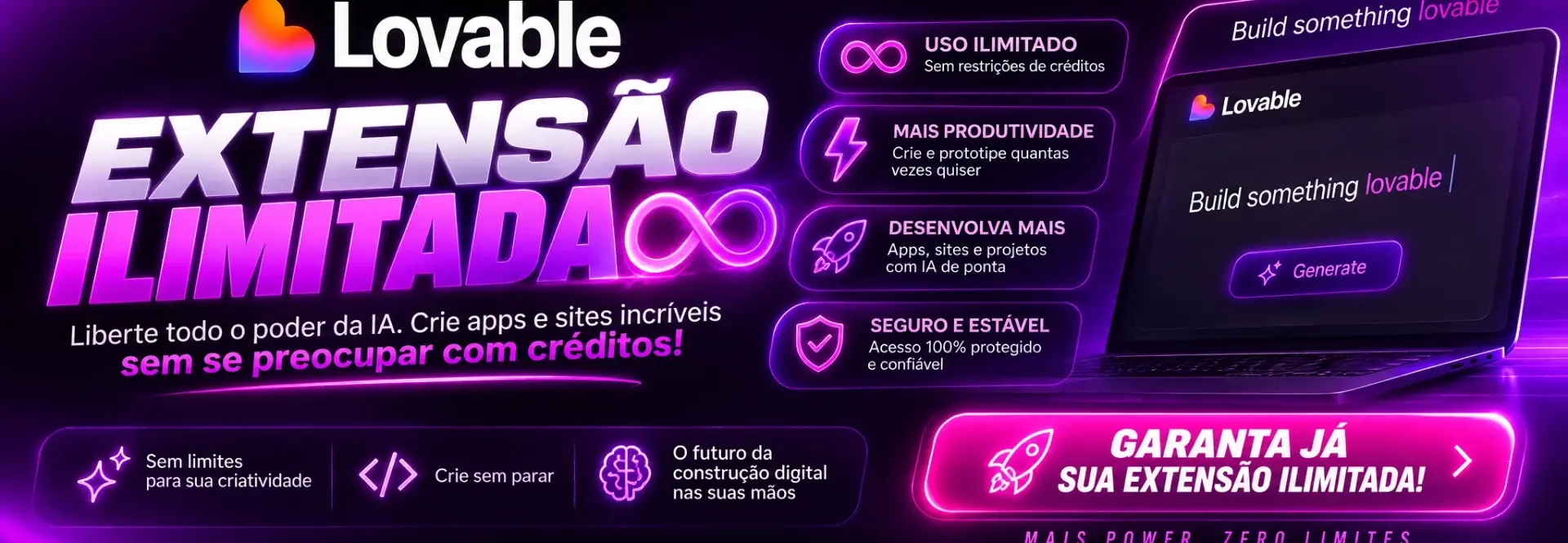 Extensão Lovable Ilimitados A Única 100%