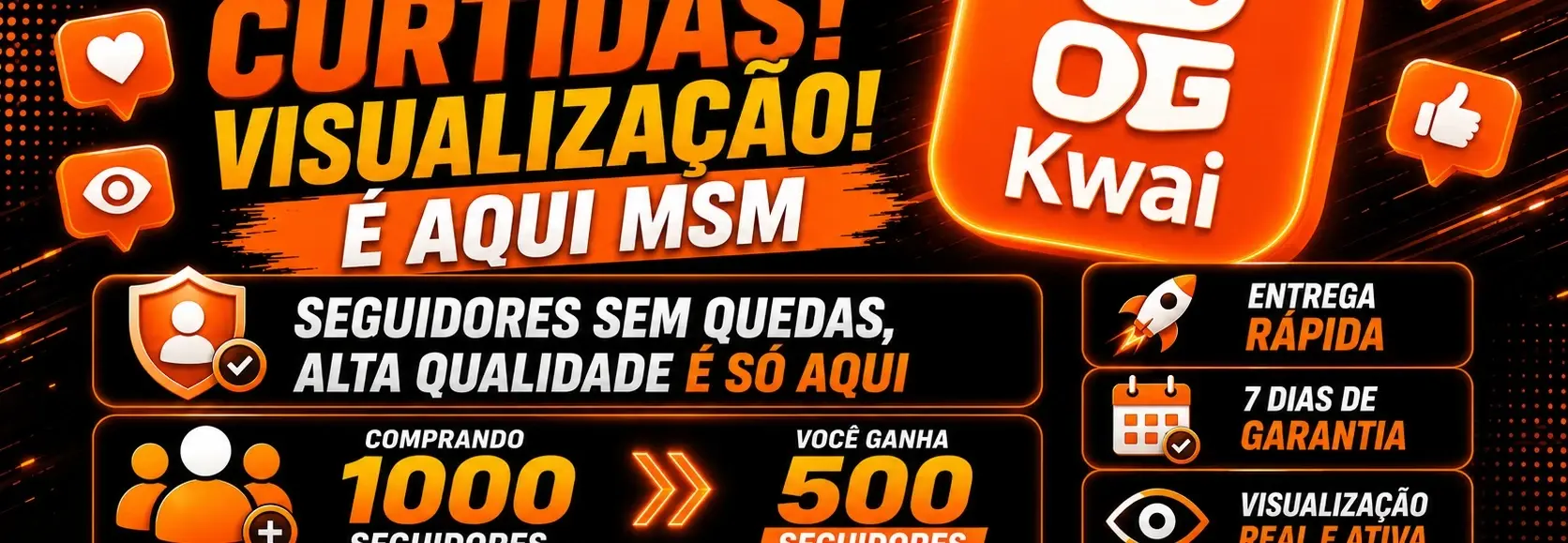 Seguidores/ Kwai/ Baratos