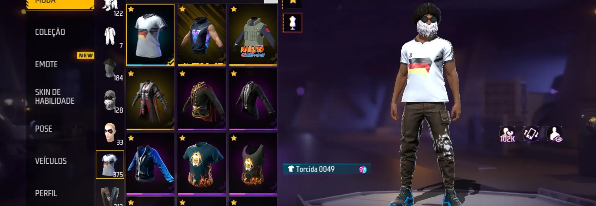 Conta Free Fire lv 70 + UMP ROXA 400 peitas