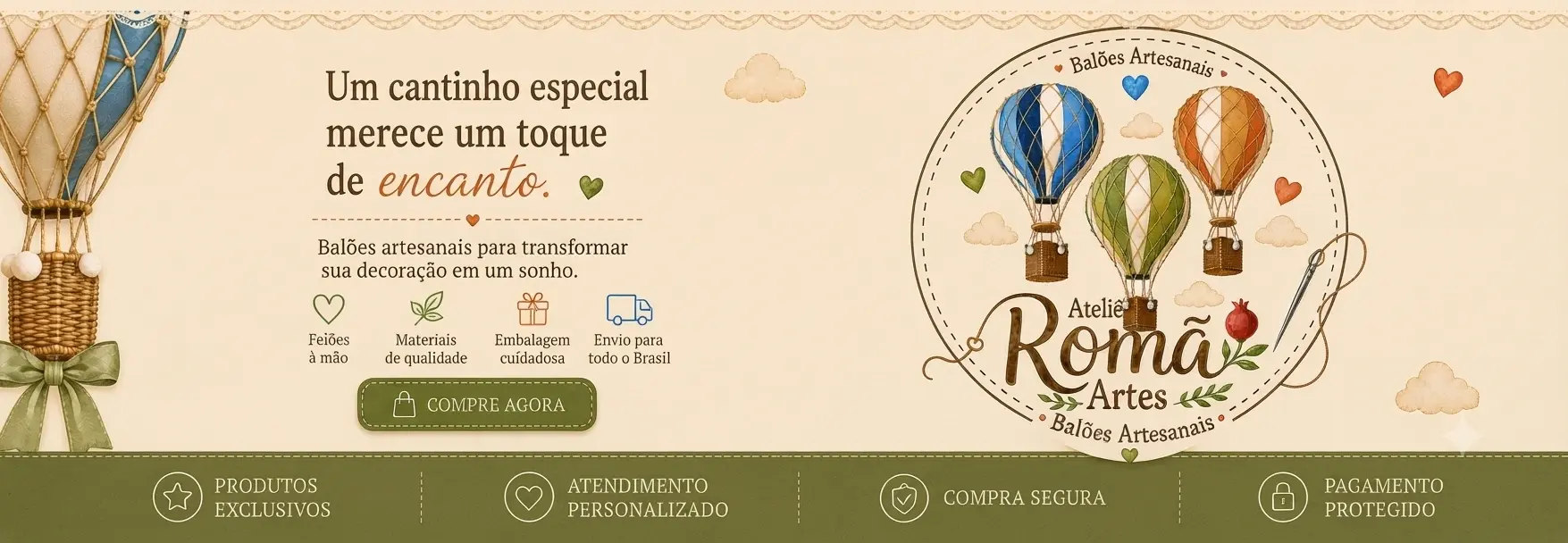 Balão com redinha para quarto de bebê