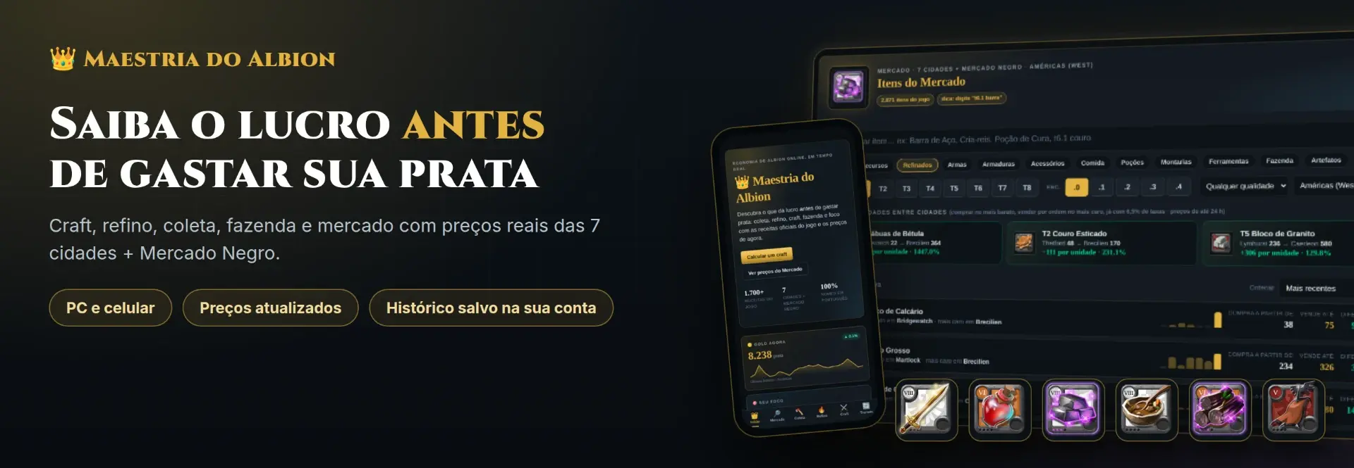 Maestria do Albion | Acesso 30 Dias | Calculadora de Lucro