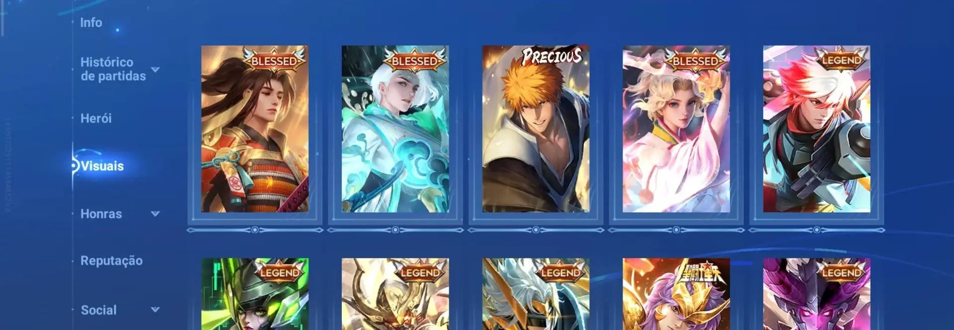 conta de hok honor of kings com 198 skins