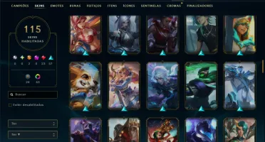 Ouro 4 com 120 Champs e 115 Skins ( MID / ADC / JG )