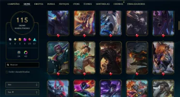 Ouro 4 com 120 Champs e 115 Skins ( MID / ADC / JG )