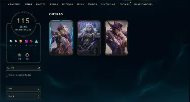 Ouro 4 com 120 Champs e 115 Skins ( MID / ADC / JG )