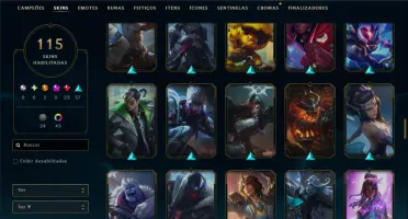 Ouro 4 com 120 Champs e 115 Skins ( MID / ADC / JG )