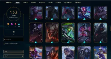 Conta bronze 3 com 133 skins e 105 champs