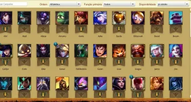 CONTA GOLD 1 + 79 Champions + 49 skins