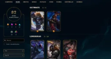 Conta Platina IV, Faltando apenas 6 campeões, 83 Skins.