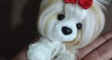 Miniatura Shitzu - Amigurumi de Crochê com Feltragem