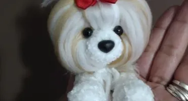 Miniatura Shitzu - Amigurumi de Crochê com Feltragem