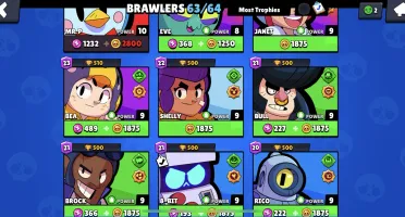 Conta Brawl Stars - Brawlers 63/64