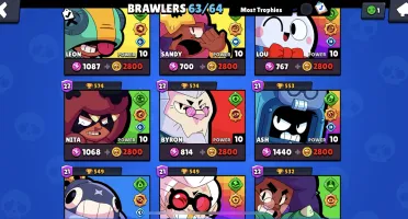 Conta Brawl Stars - Brawlers 63/64
