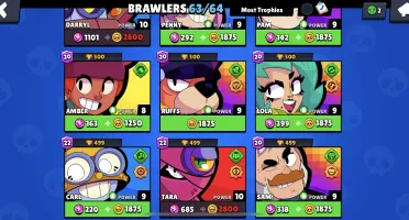Conta Brawl Stars - Brawlers 63/64